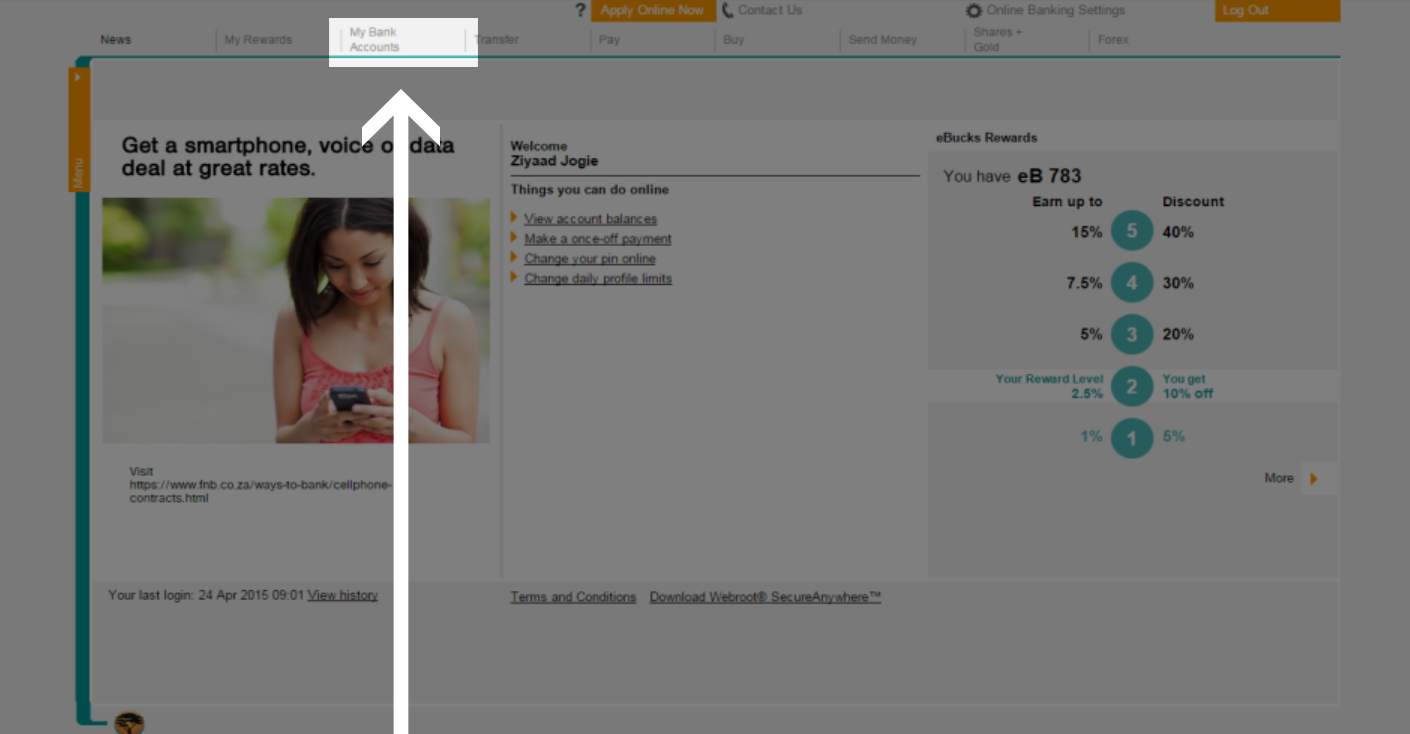 request FNB an online How Demos - bill - to itemised To How